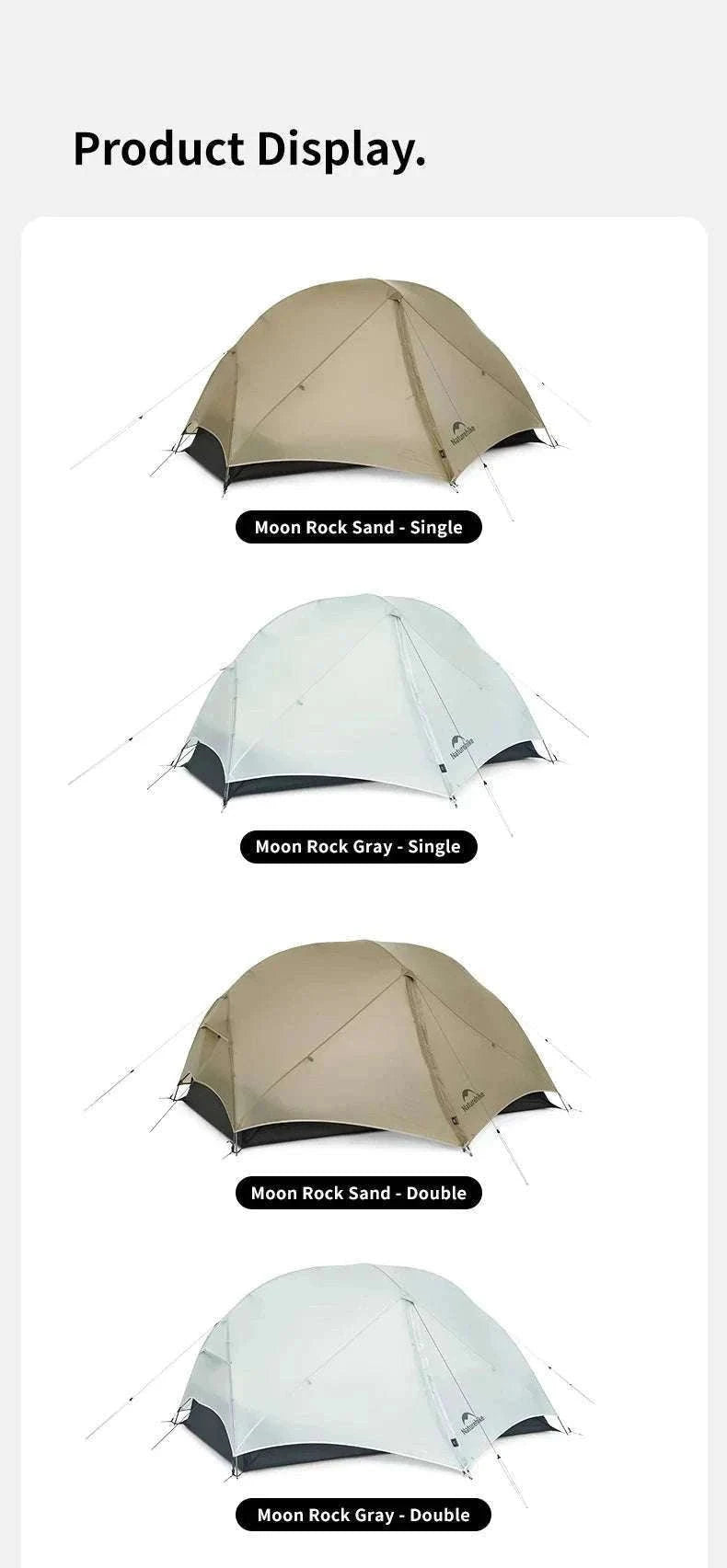 Ultralight 2-Person Waterproof Trekking Tent 20D Nylon 1.8kg-2P - 20D - Gray / brazil