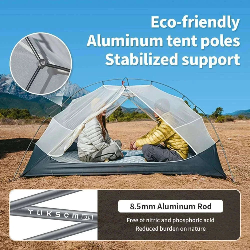 Ultralight 2-Person Waterproof Trekking Tent 20D Nylon 1.8kg-2P - 20D - Gray / brazil