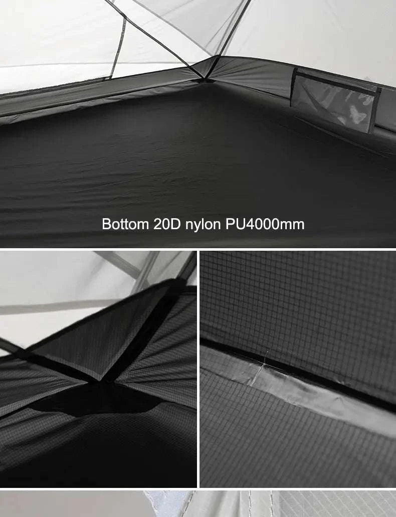 Ultralight 2-Person Waterproof Trekking Tent 20D Nylon 1.8kg-2P - 20D - Gray / brazil