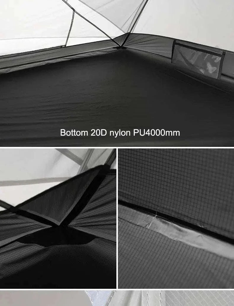 Ultralight 2-Person Waterproof Trekking Tent 20D Nylon 1.8kg-2P - 20D - Gray / brazil