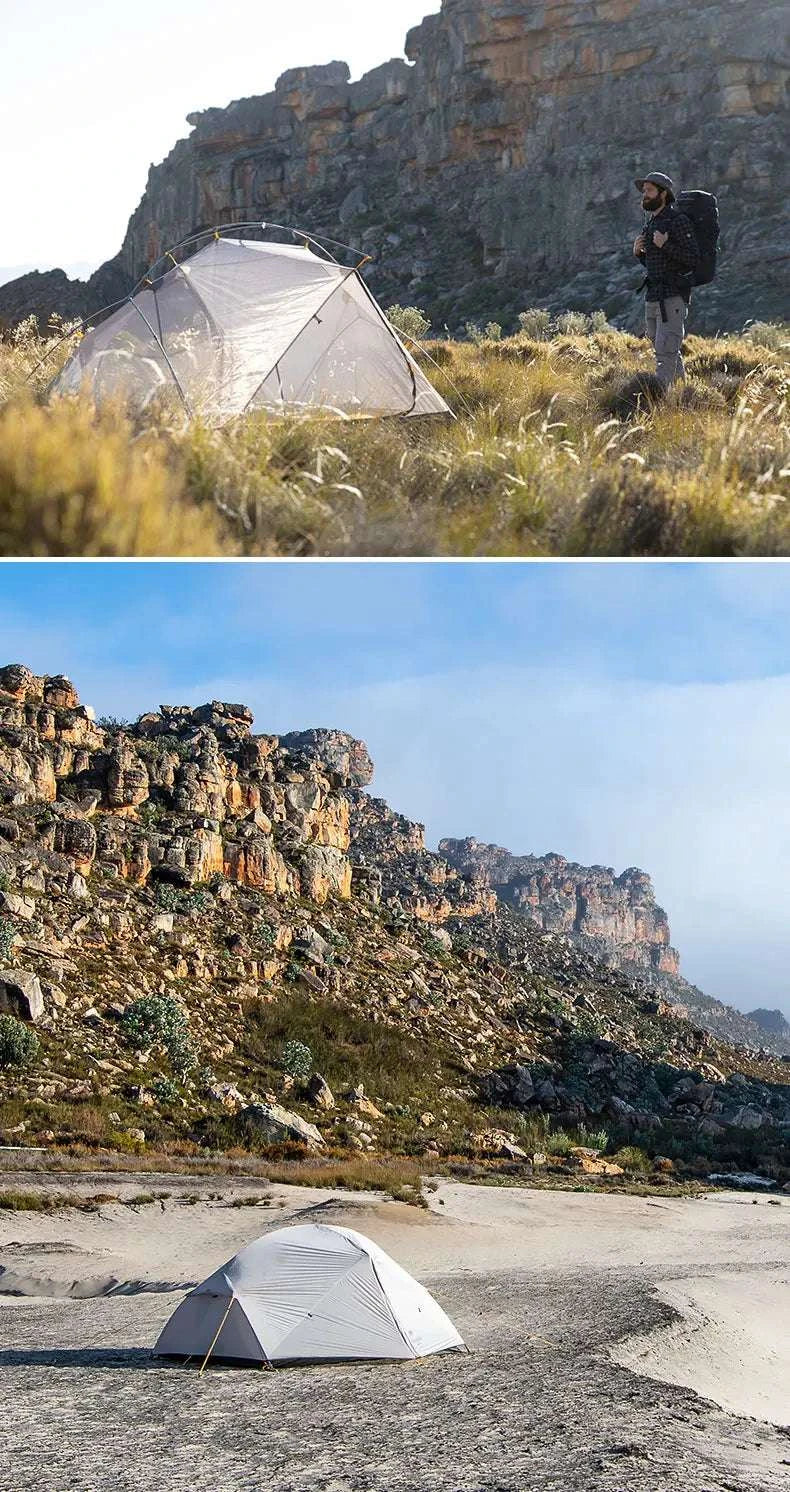 Ultralight 2-Person Waterproof Trekking Tent 20D Nylon 1.8kg-2P - 20D - Gray / brazil