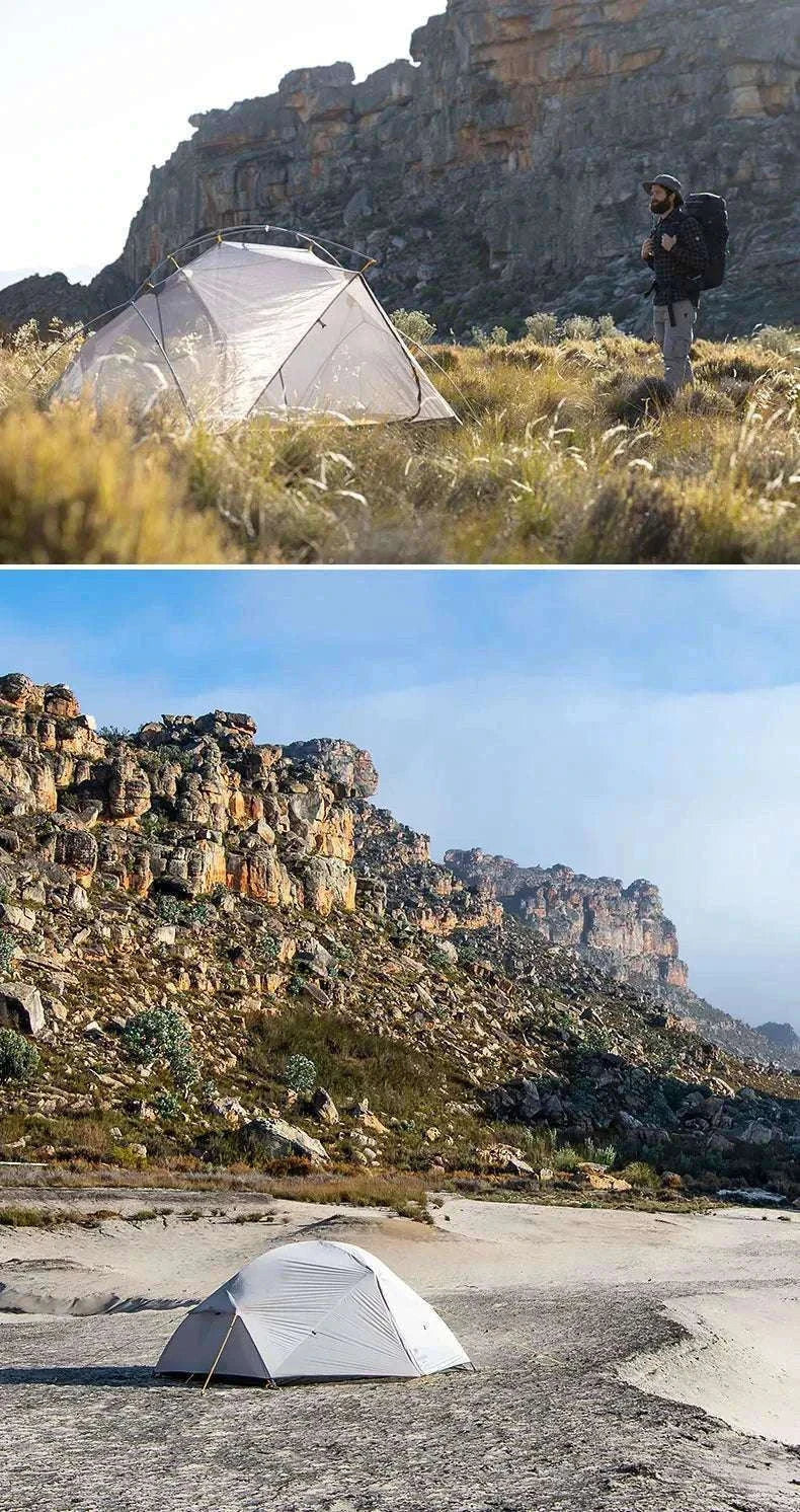 Ultralight 2-Person Waterproof Trekking Tent 20D Nylon 1.8kg-2P - 20D - Gray / brazil
