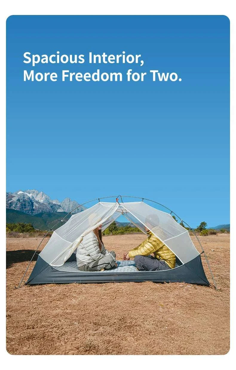 Ultralight 2-Person Waterproof Trekking Tent 20D Nylon 1.8kg-2P - 20D - Gray / brazil