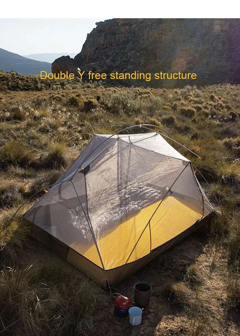 Ultralight 2-Person Waterproof Trekking Tent 20D Nylon 1.8kg-2P - 20D - Gray / brazil