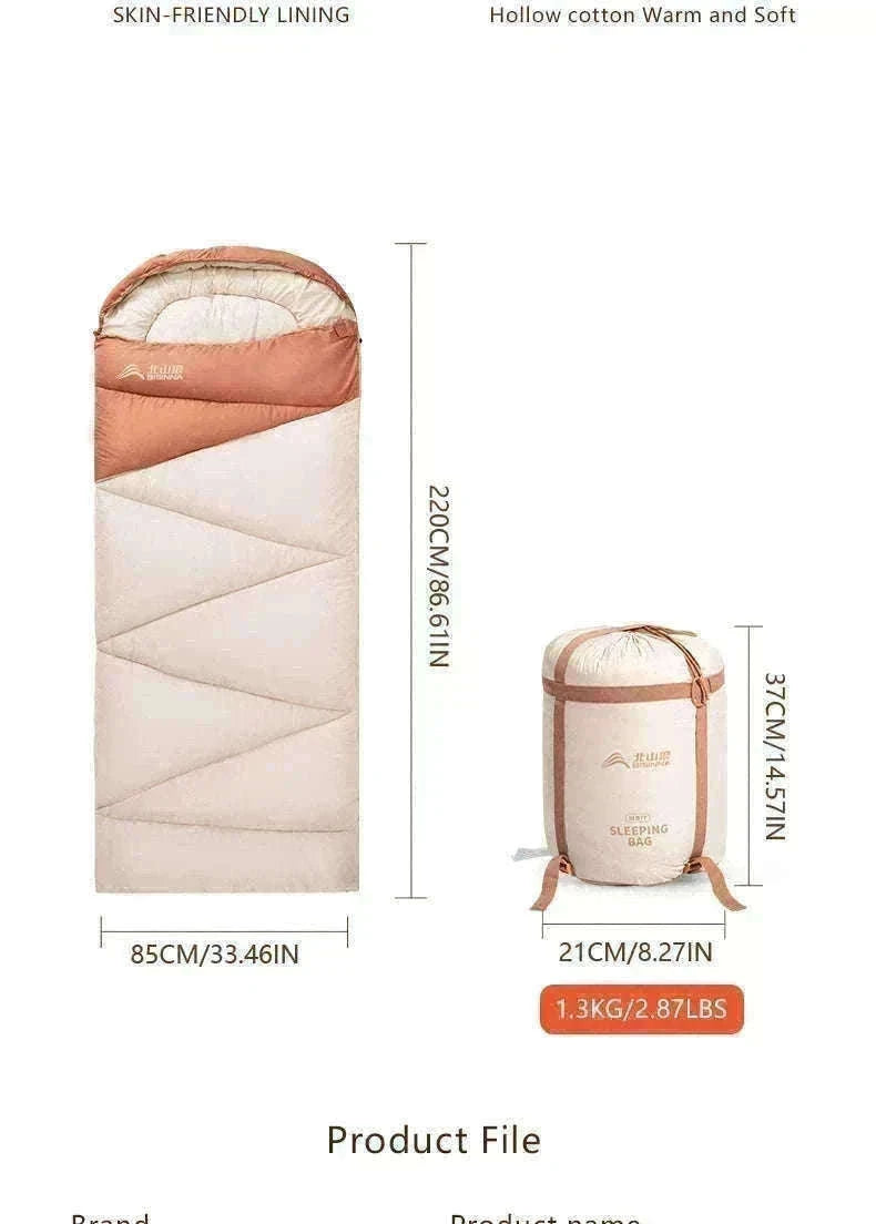 Ultralight 4 Season Camping Sleeping Bag-Orange 1.6kg