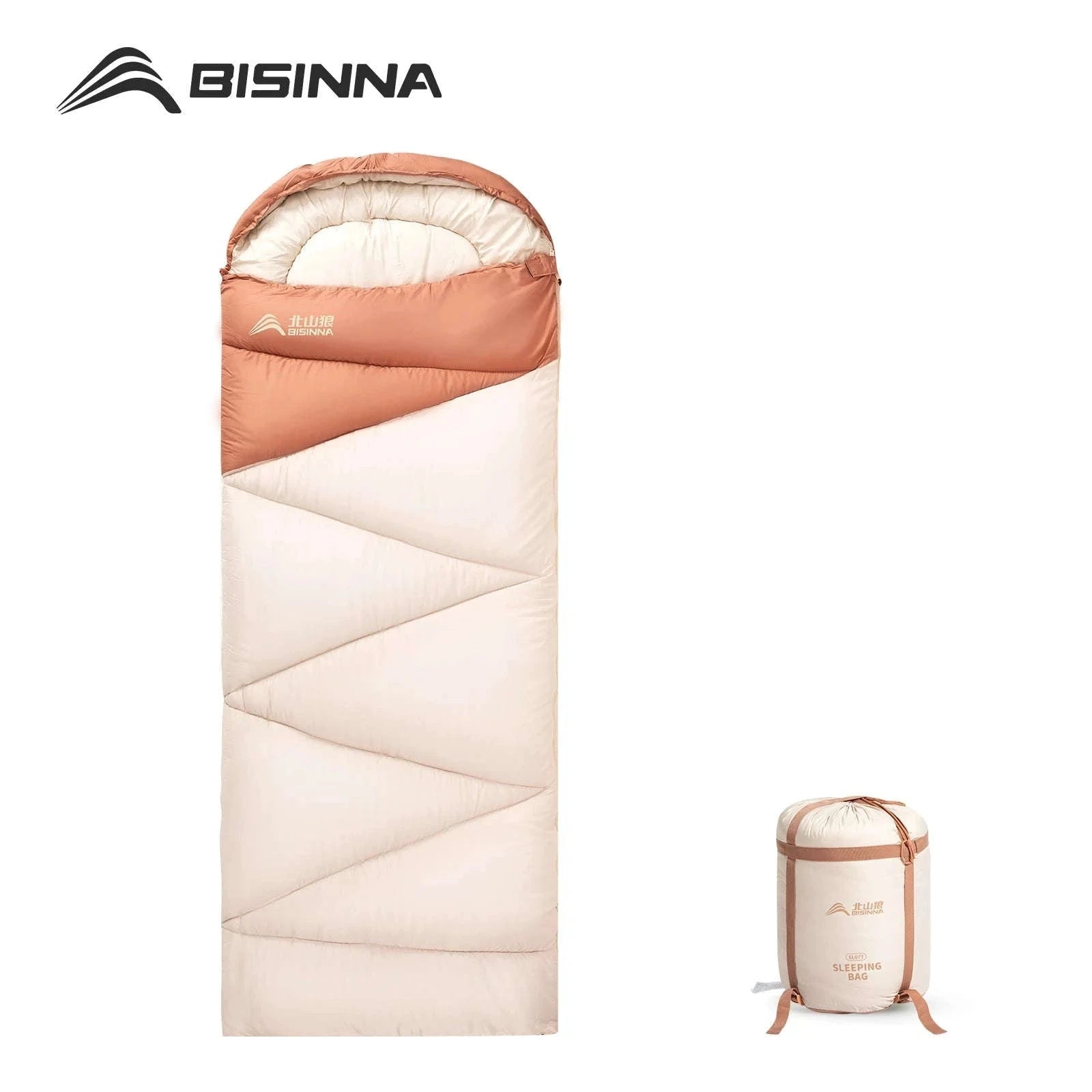 Ultralight 4 Season Camping Sleeping Bag-Orange 1.6kg