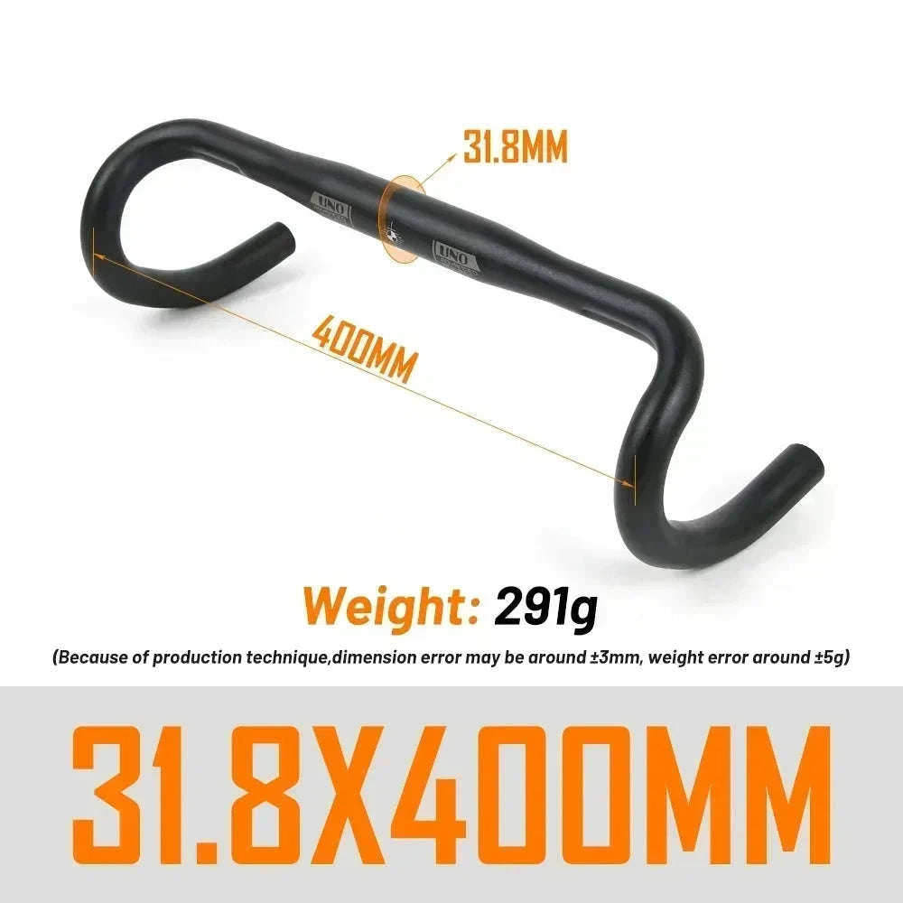 Ultralight Aluminum Road Bike Drop Handlebar 25.4/31.8mm Multi-Size-31.8x400mm