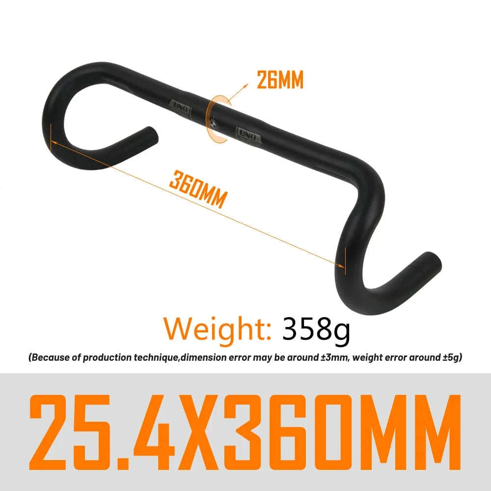 Ultralight Aluminum Road Bike Drop Handlebar 25.4/31.8mm Multi-Size-31.8x400mm