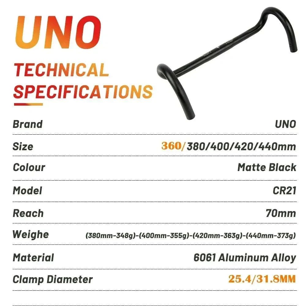 Ultralight Aluminum Road Bike Drop Handlebar 25.4/31.8mm Multi-Size-31.8x400mm