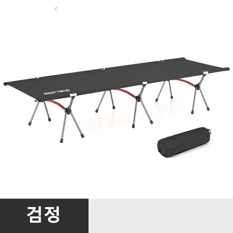 Ultralight Camping Cot Folding Bed for Hiking and Travel-Black