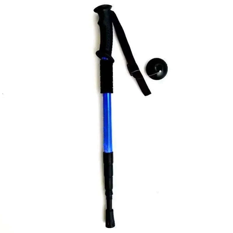 Ultralight Foldable Trekking Poles with Shock Absorption-4 Section Black