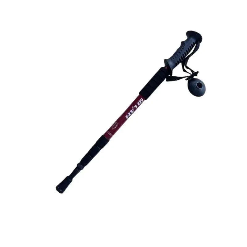 Ultralight Foldable Trekking Poles with Shock Absorption-4 Section Black