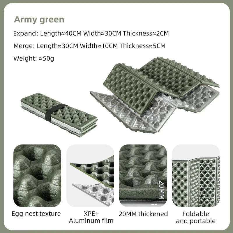 Ultralight Folding Camping Mat – 50g Portable Outdoor Seat Pad-Yello / One Seat