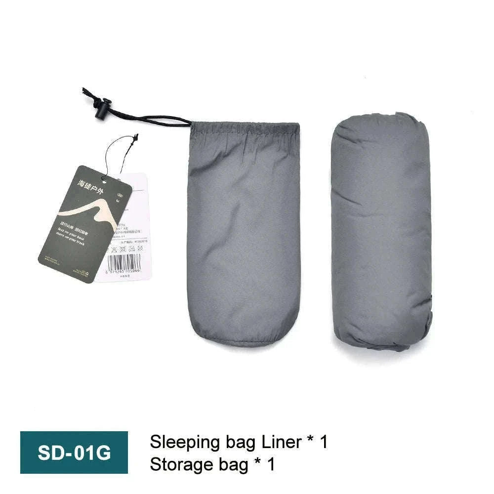 Ultralight Mummy Sleeping Bag Liner for Travel and Camping-GREY