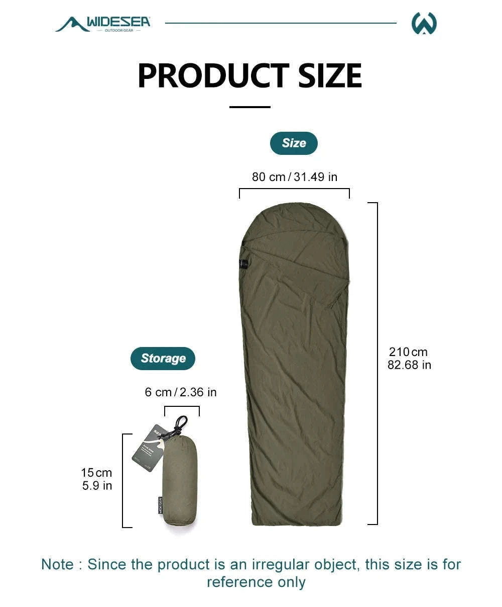 Ultralight Mummy Sleeping Bag Liner for Travel and Camping-GREY