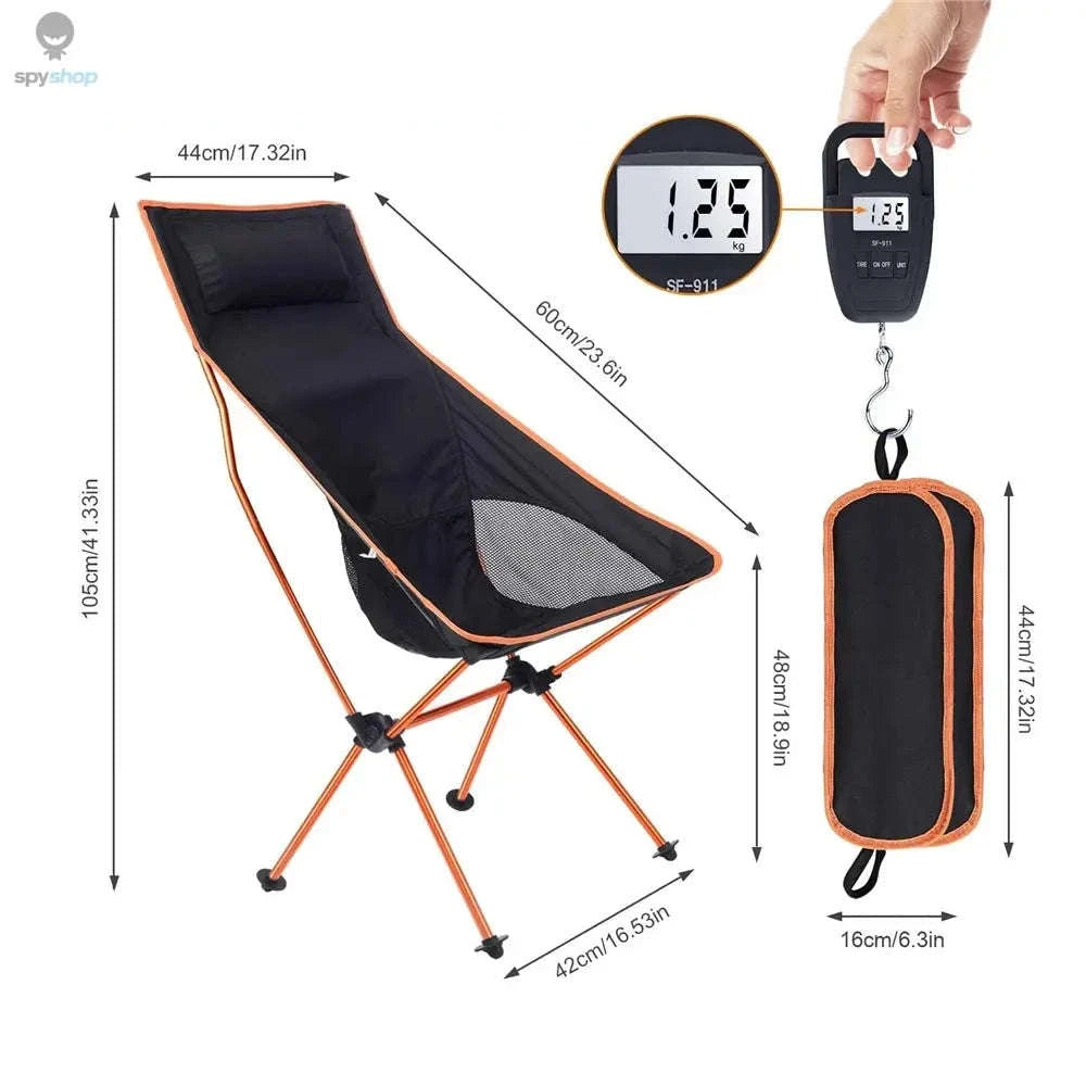 Ultralight Portable Camping Chair – Compact, Strong, Adventure‑Ready-black