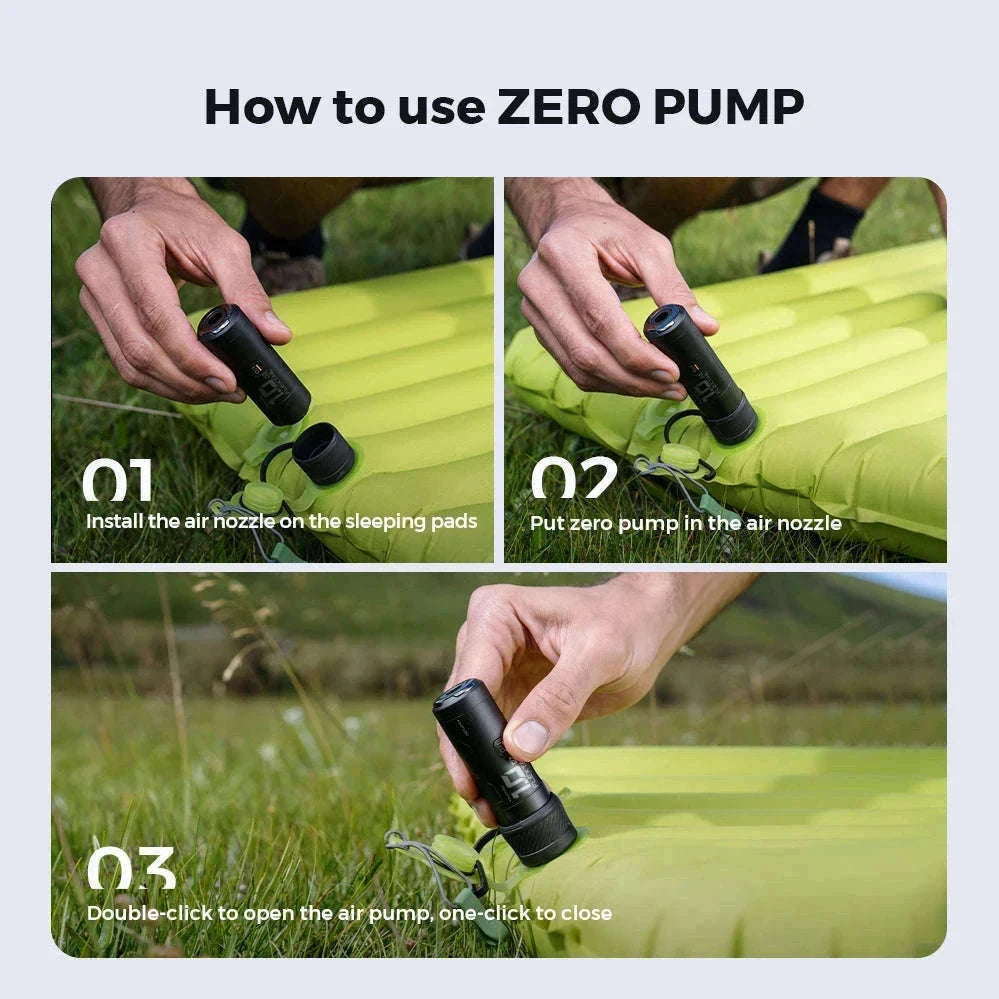 Ultralight Portable Electric Air Pump for Camping Sleeping Pads-Black