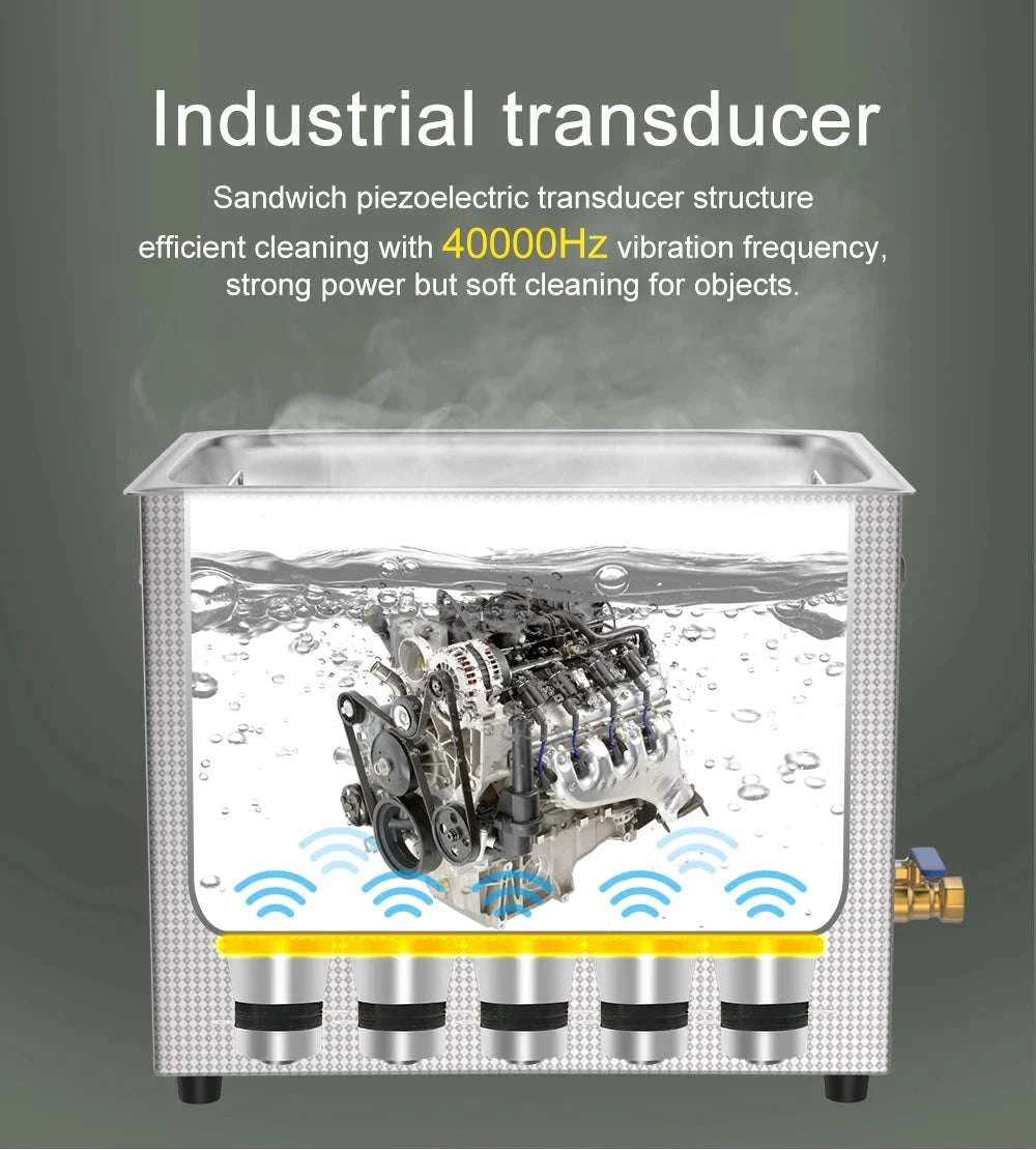 Ultrasonic Cleaner 1.3L–30L 40kHz Deep Cleaning Machine-1.3L 60W CJ009SD / UK / China Mainland