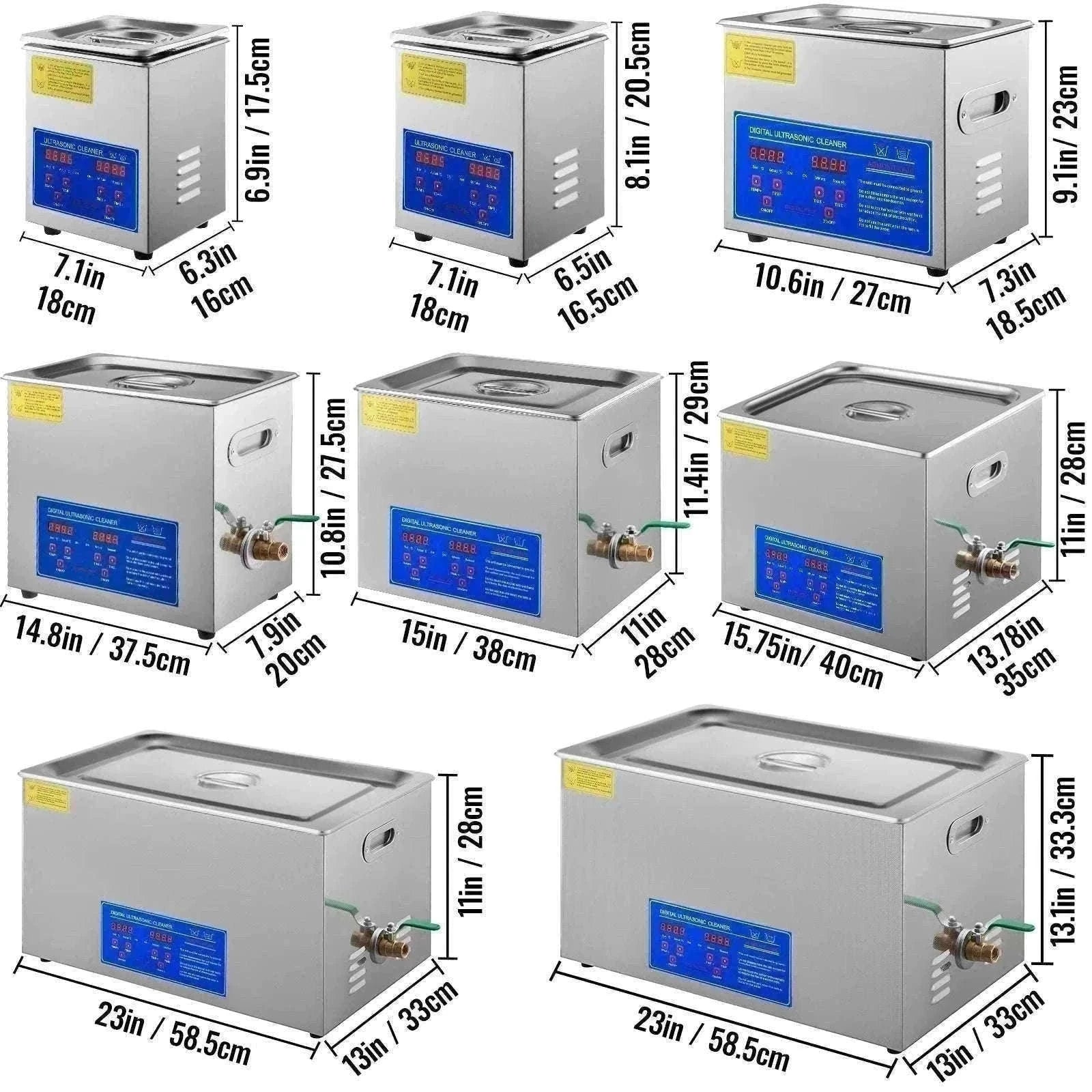 Ultrasonic Cleaner 1.3L–30L with Heat & Digital Timer Control-30L / CZECH REPUBLIC