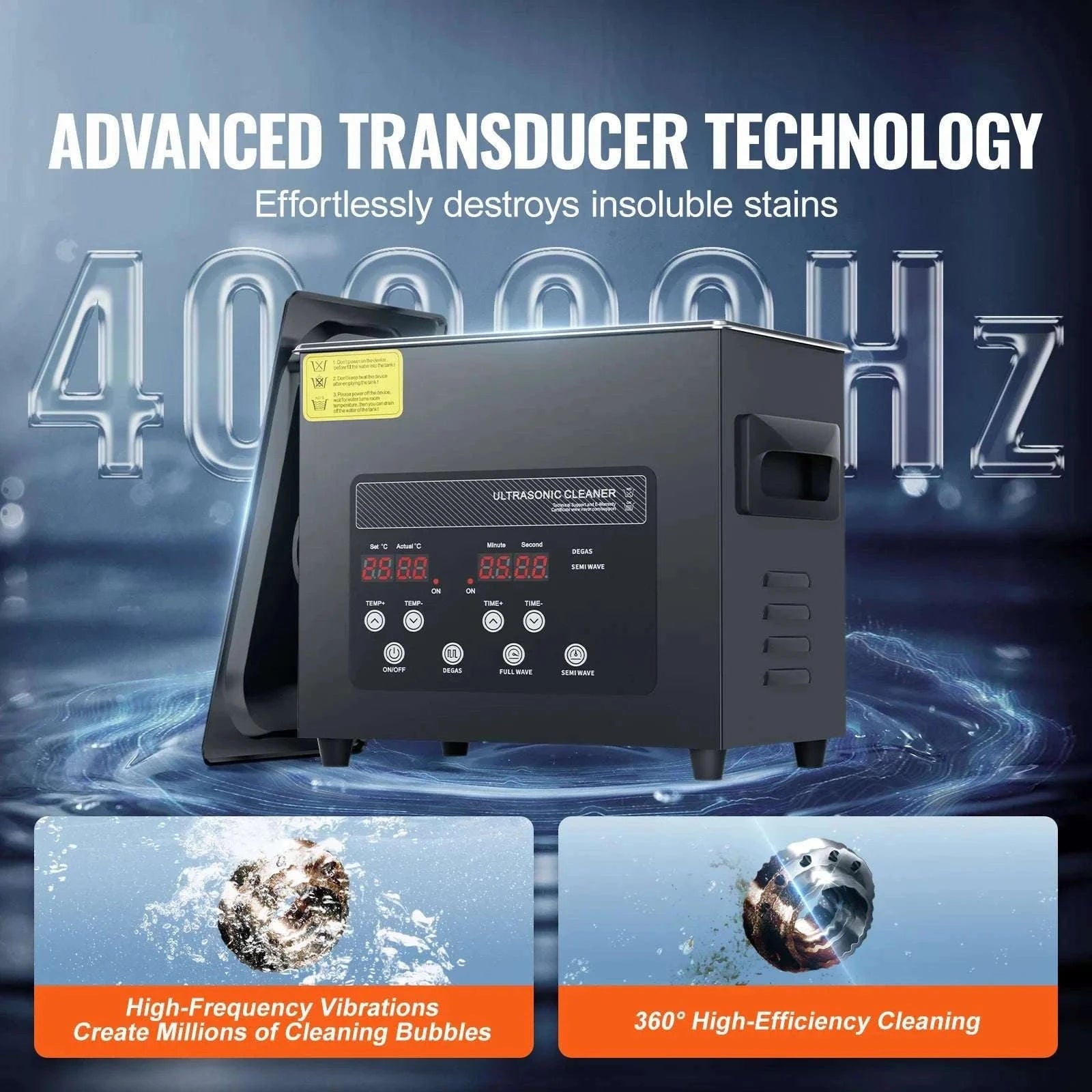 Ultrasonic Cleaner 2L–15L 40kHz Deep Cleaning with Timer & Heat-15L / Poland