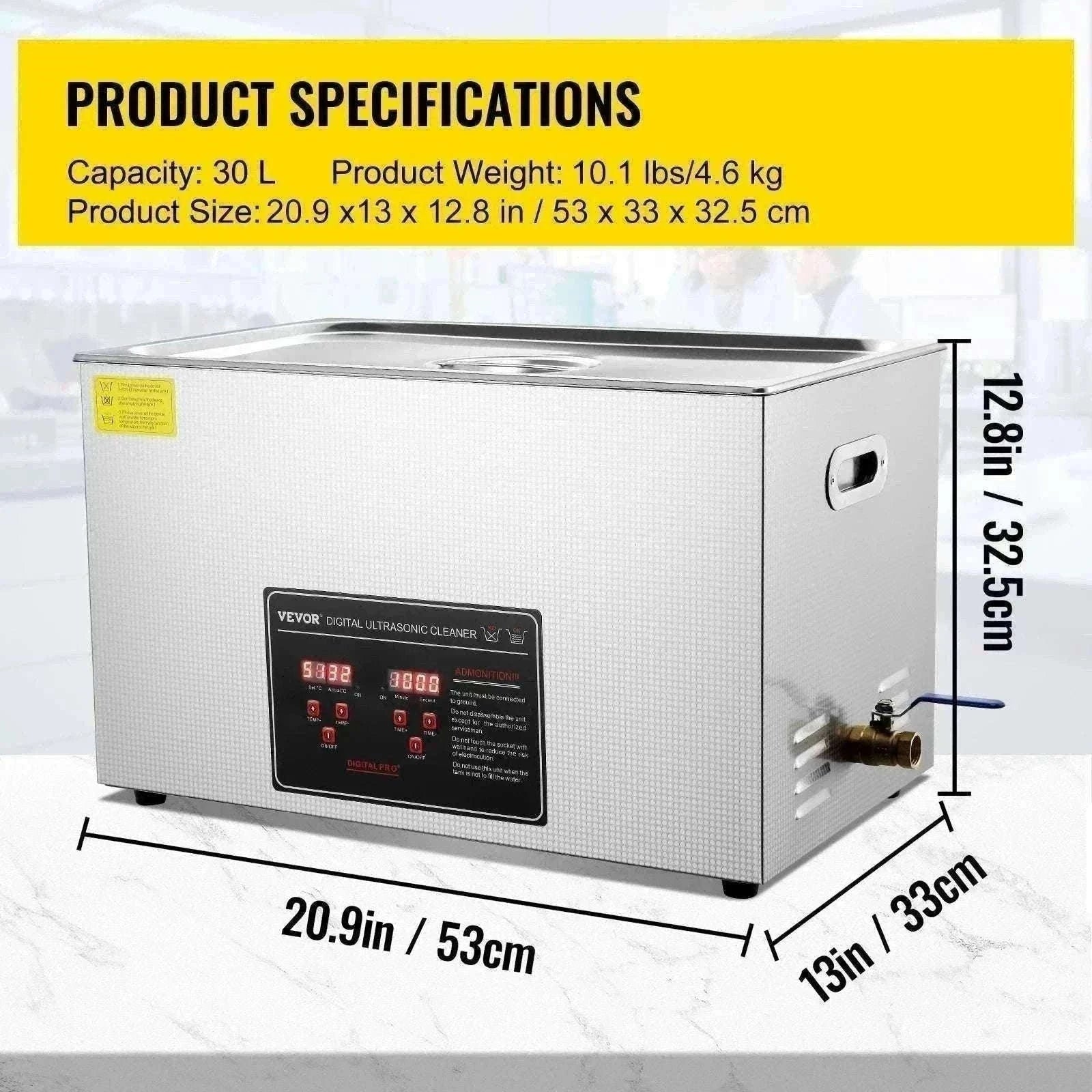 Ultrasonic Cleaner 2L–30L Stainless Steel Deep Cleaning Machine-30L / GERMANY