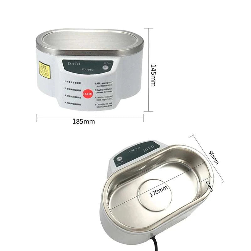Ultrasonic Cleaner 40kHz 30W Bath for Glasses Dentures Jewelry-30W / United States
