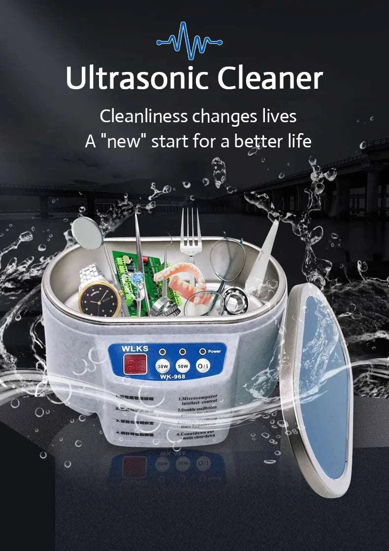 Ultrasonic Cleaner 40kHz 30W Bath for Glasses Dentures Jewelry-30W / United States