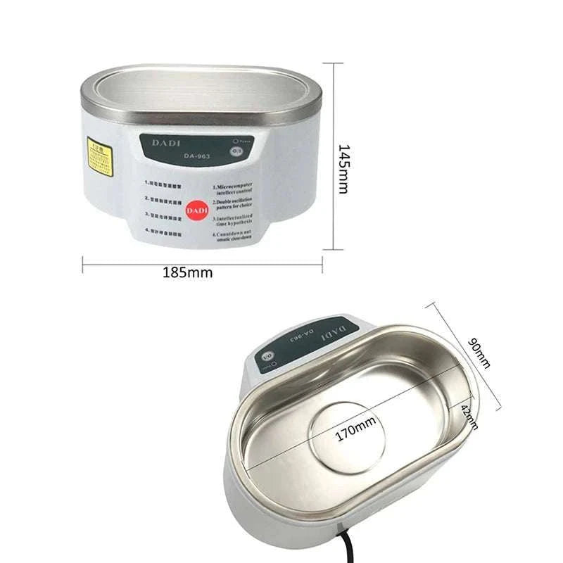 Ultrasonic Cleaner 40kHz 30W Bath for Glasses Dentures Jewelry-30W / United States