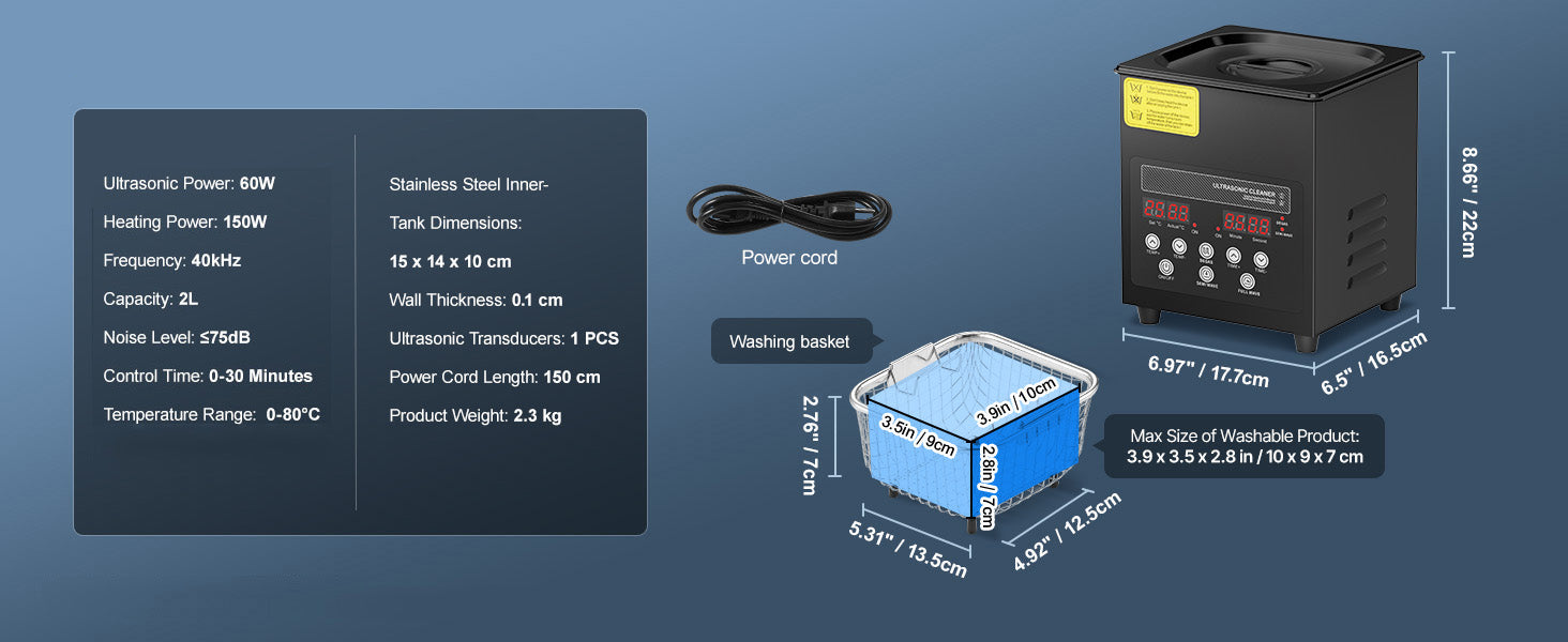 Ultraschallreiniger 2L–15L mit 40kHz Tiefenreinigung und Timer