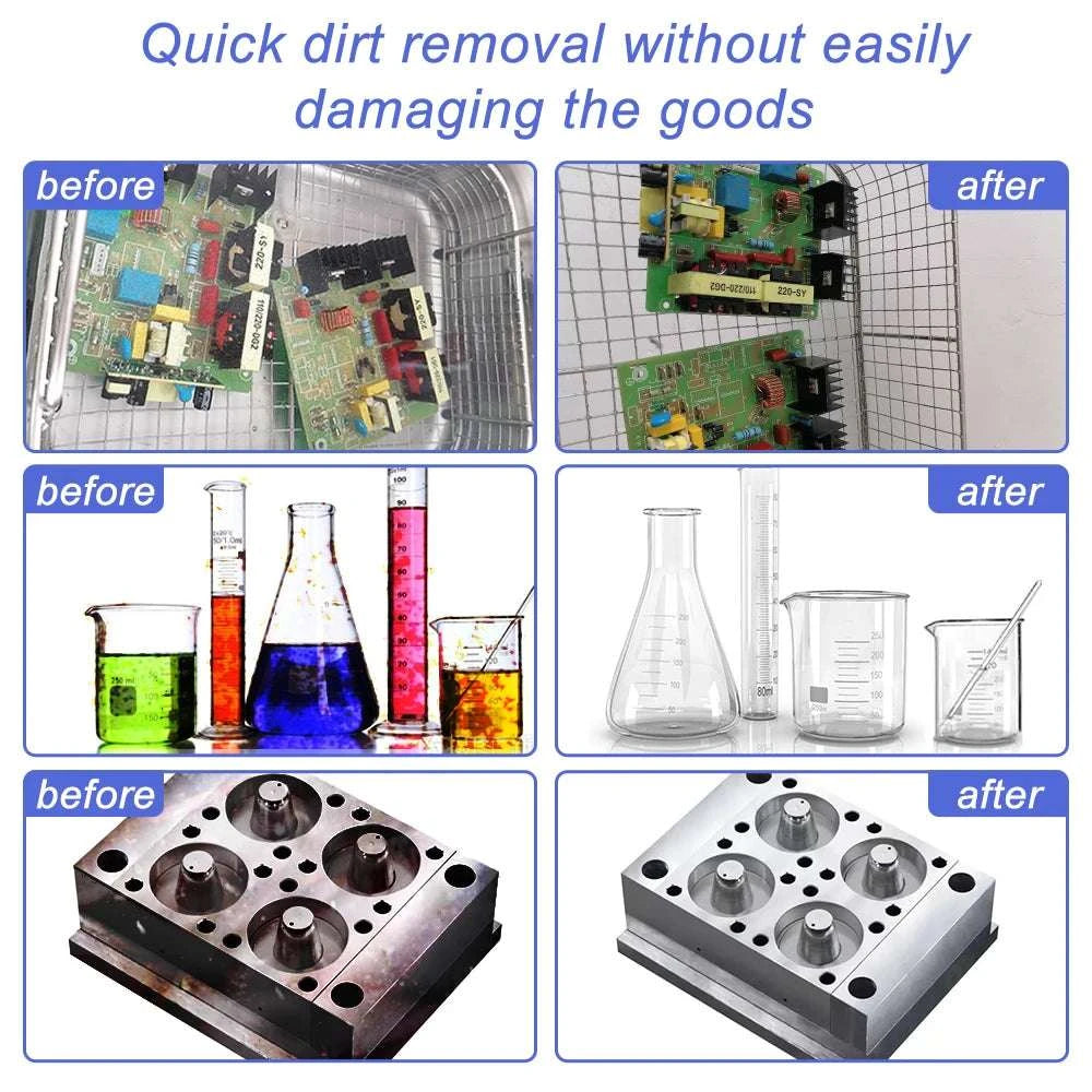 Ultrasonic Cleaner Machine 40kHz Heated Bath for Jewelry, Dental & Tools-30L 840W CJ100SD-4 / EU / China Mainland