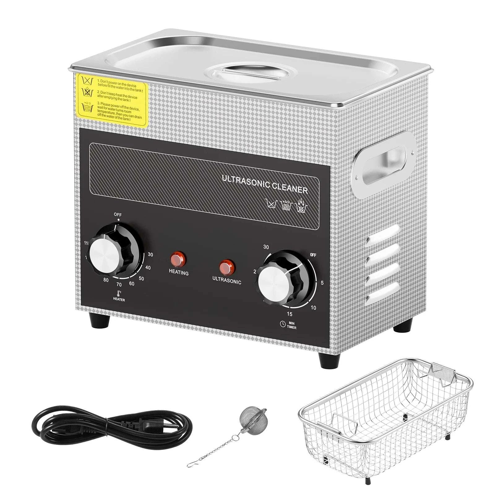 Ultrasonic Cleaner with Heat & Timer for Parts, Jewelry, Tools-2L / GERMANY
