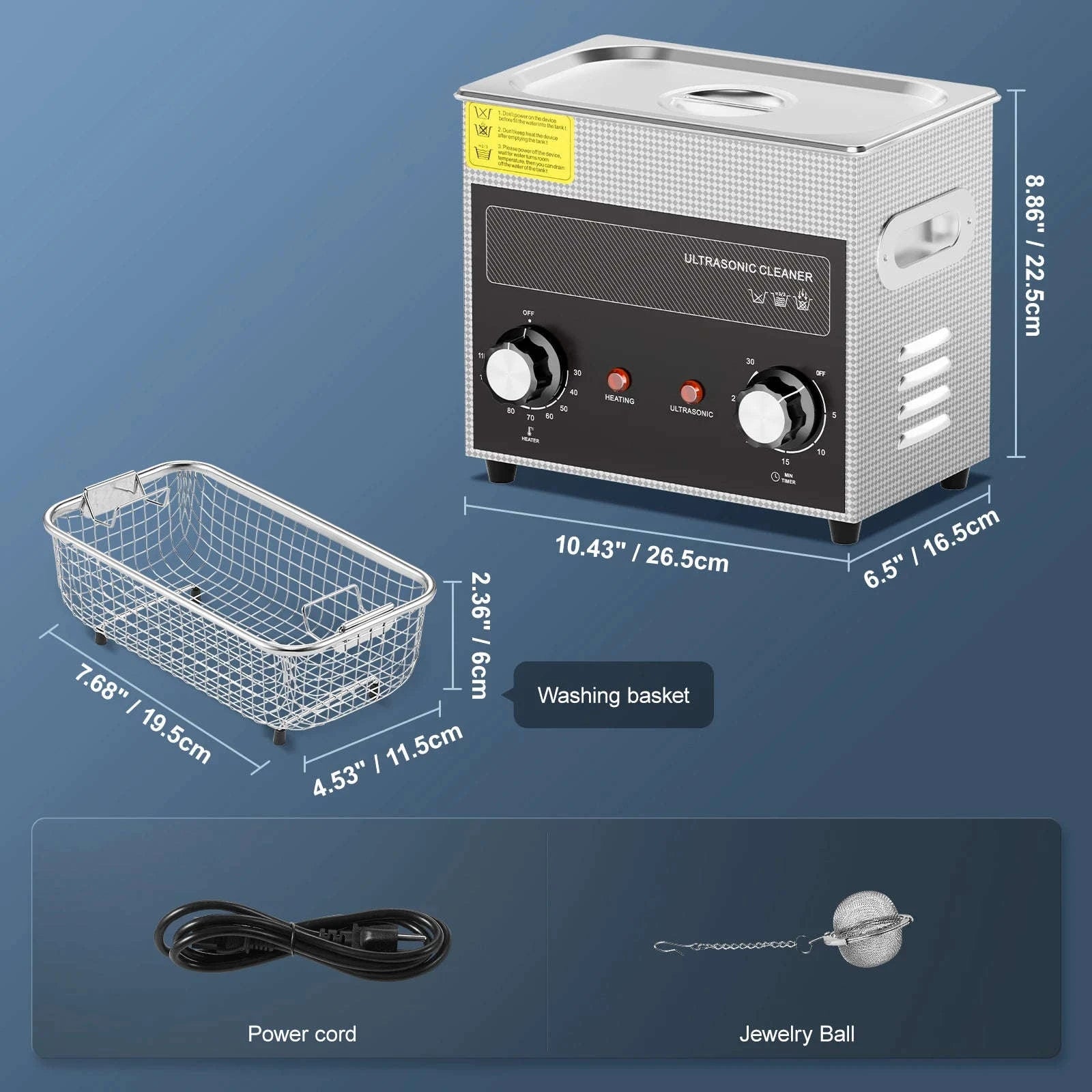 Ultrasonic Cleaner with Heater and Timer for Tools and Parts-15L / spain