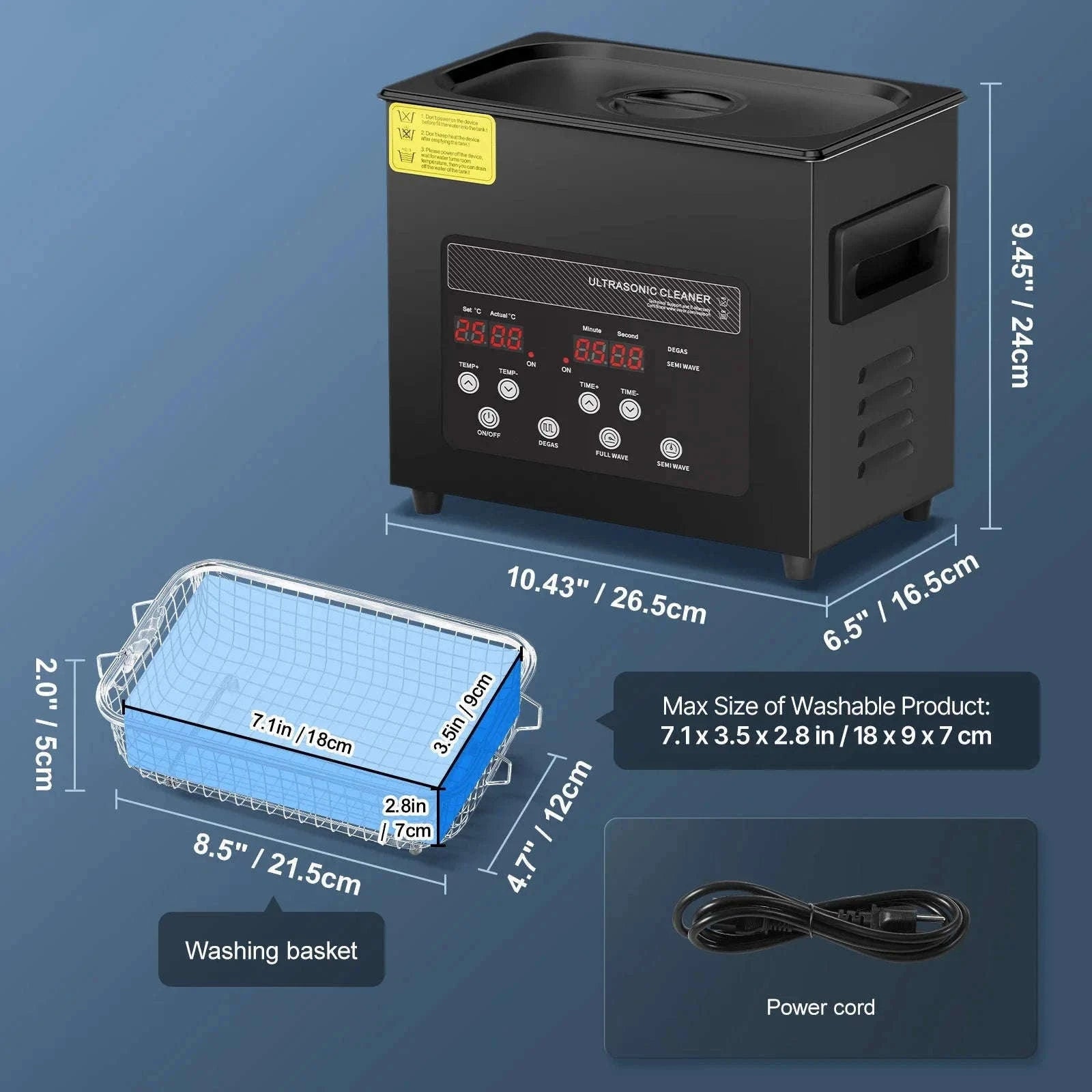 Ultrasonic Cleaner with Timer-15L / Germany