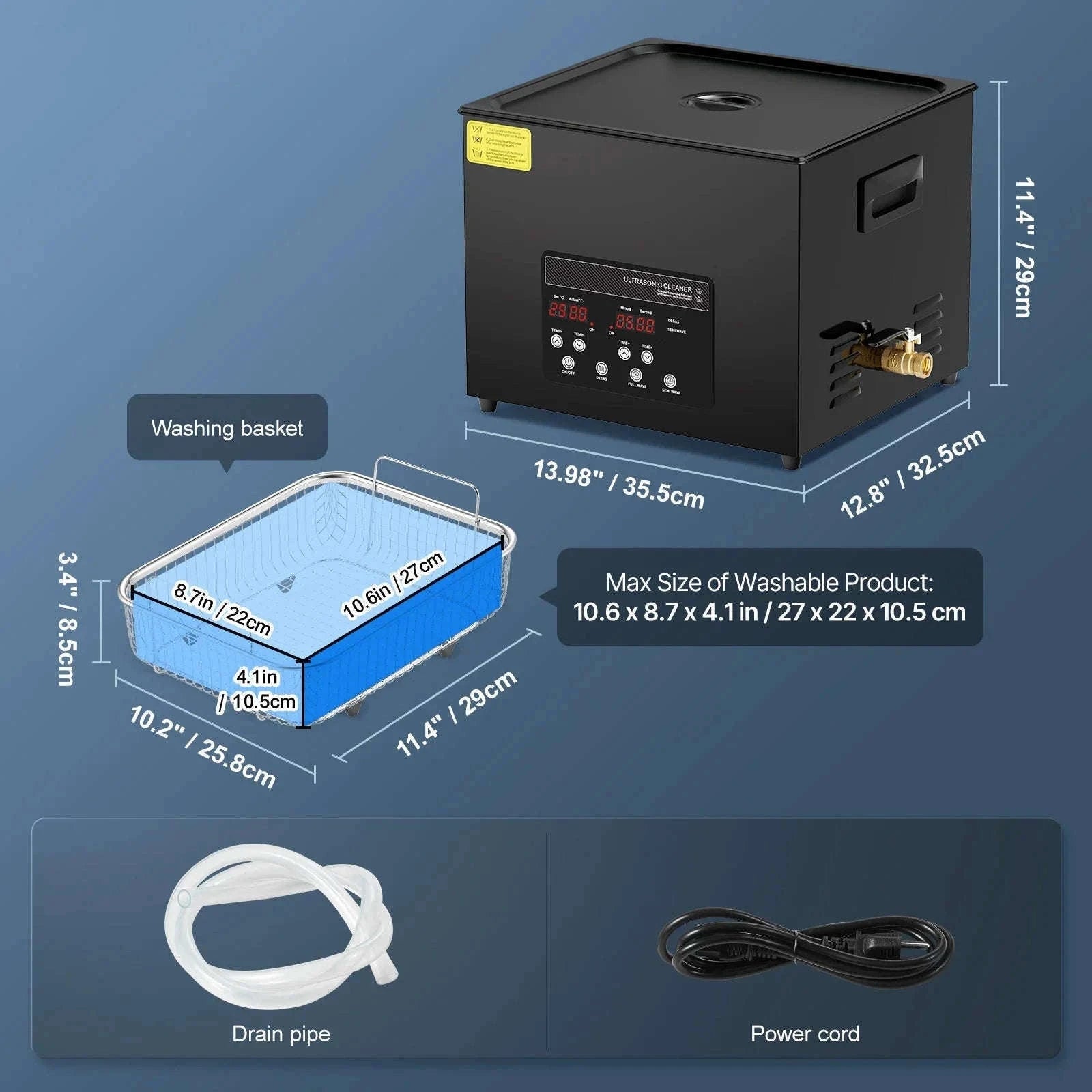 Ultrasonic Cleaner with Timer-15L / Germany