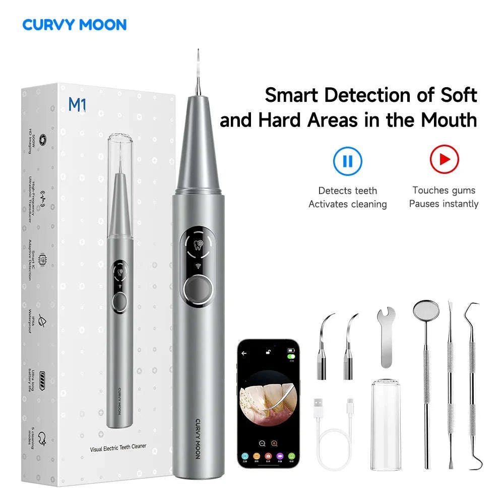 Ultrasonic Dental Scaler with LED Light & 5 Cleaning Modes-as show