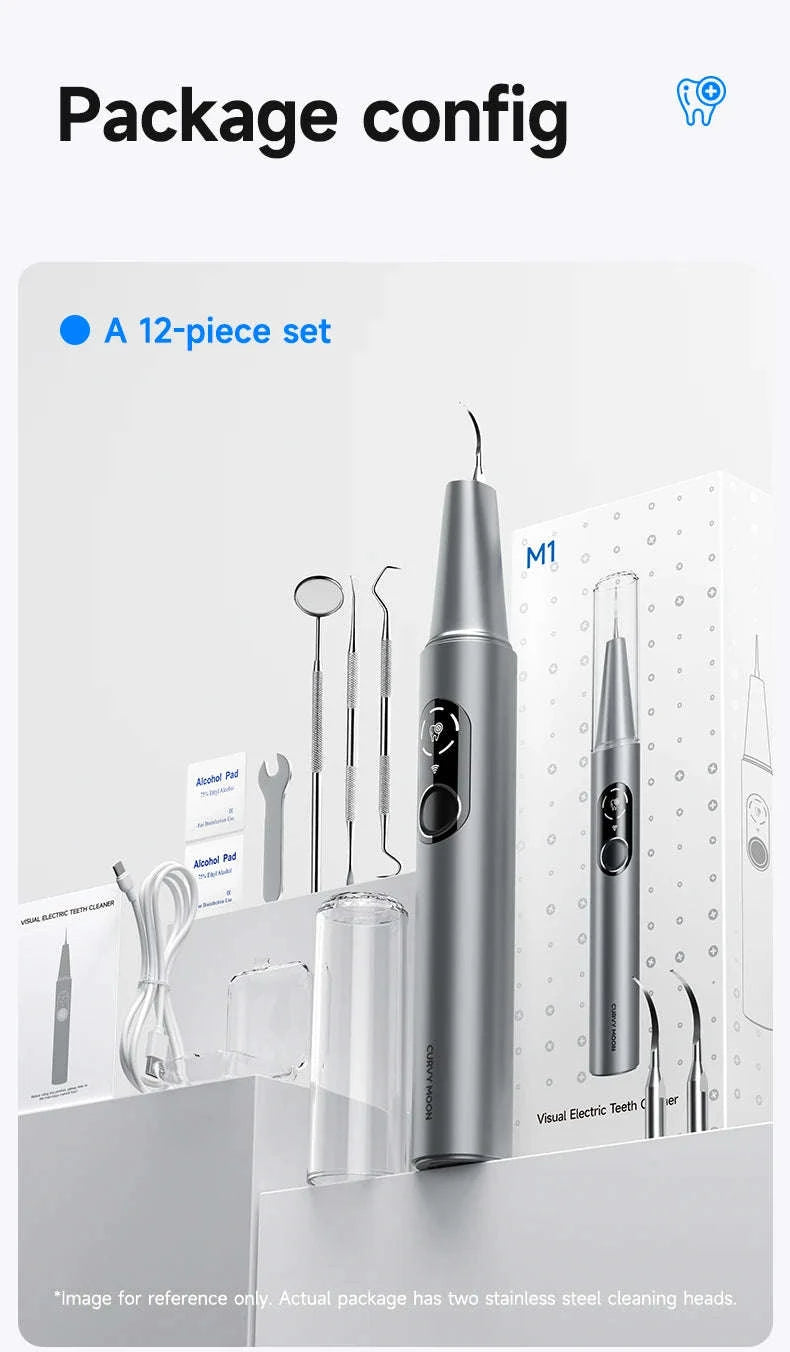 Ultrasonic Dental Scaler with LED Light & 5 Cleaning Modes-as show