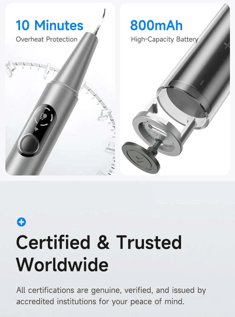 Ultrasonic Dental Scaler with LED Light & 5 Cleaning Modes-as show