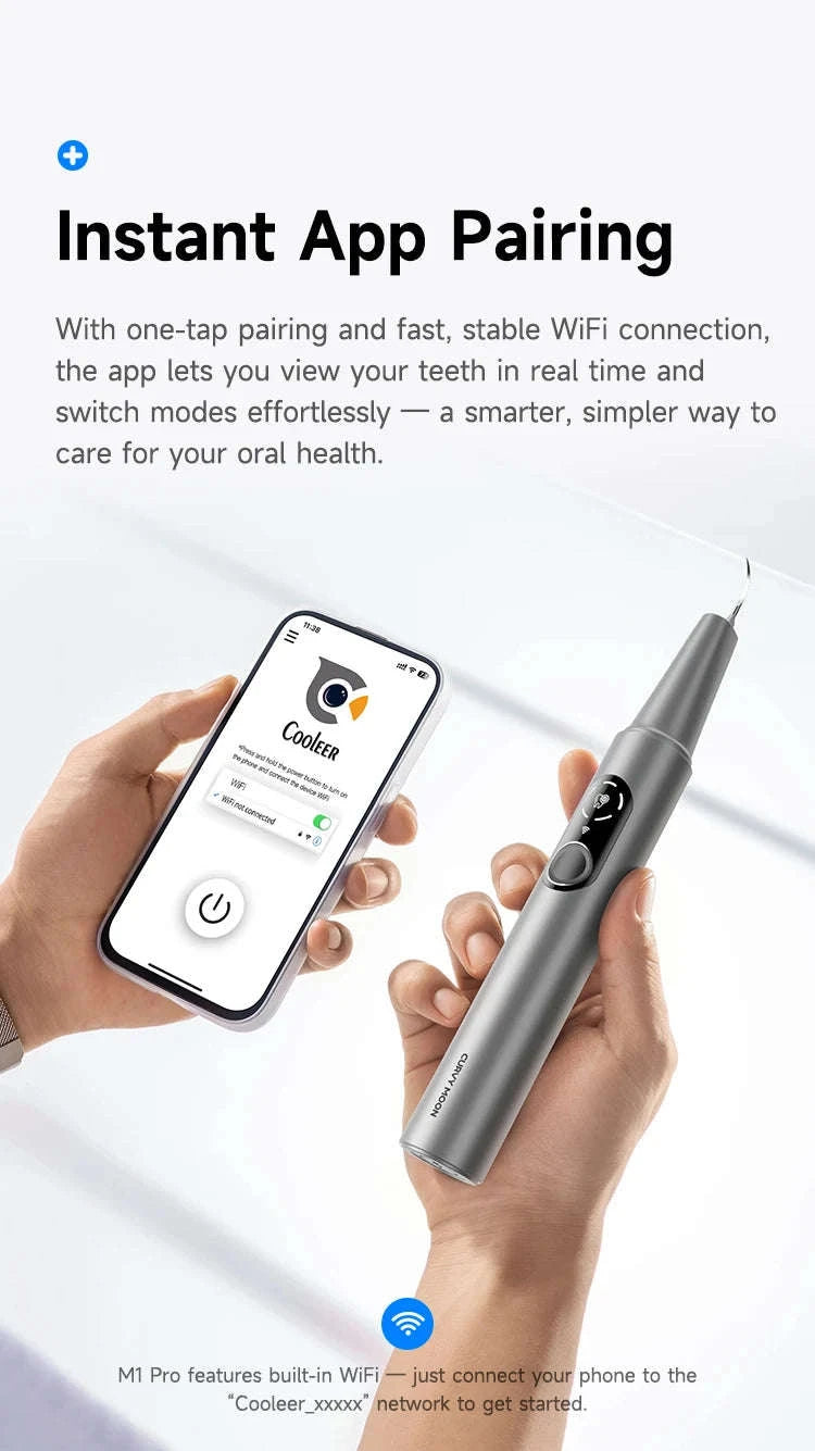 Ultrasonic Tooth Cleaner with Camera Tartar Remover Tool-as show