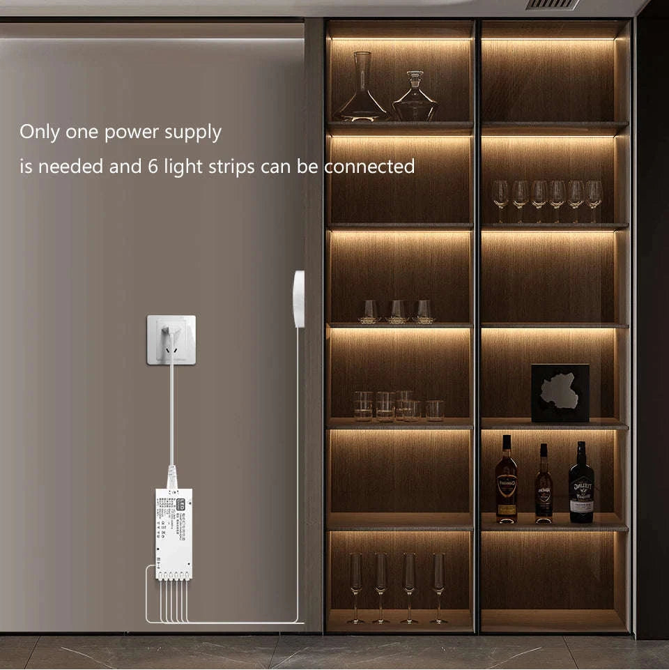 Under Cabinet COB LED Strip Light with Touch Dimmer-2PCS LED Strip / Neutral White / EU Power Plug|2m