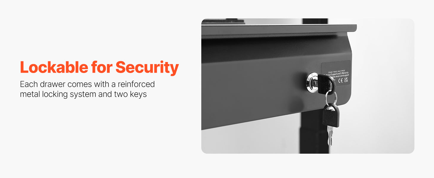 Lockable Under Desk Drawer Organizer with Slide-Out Storage