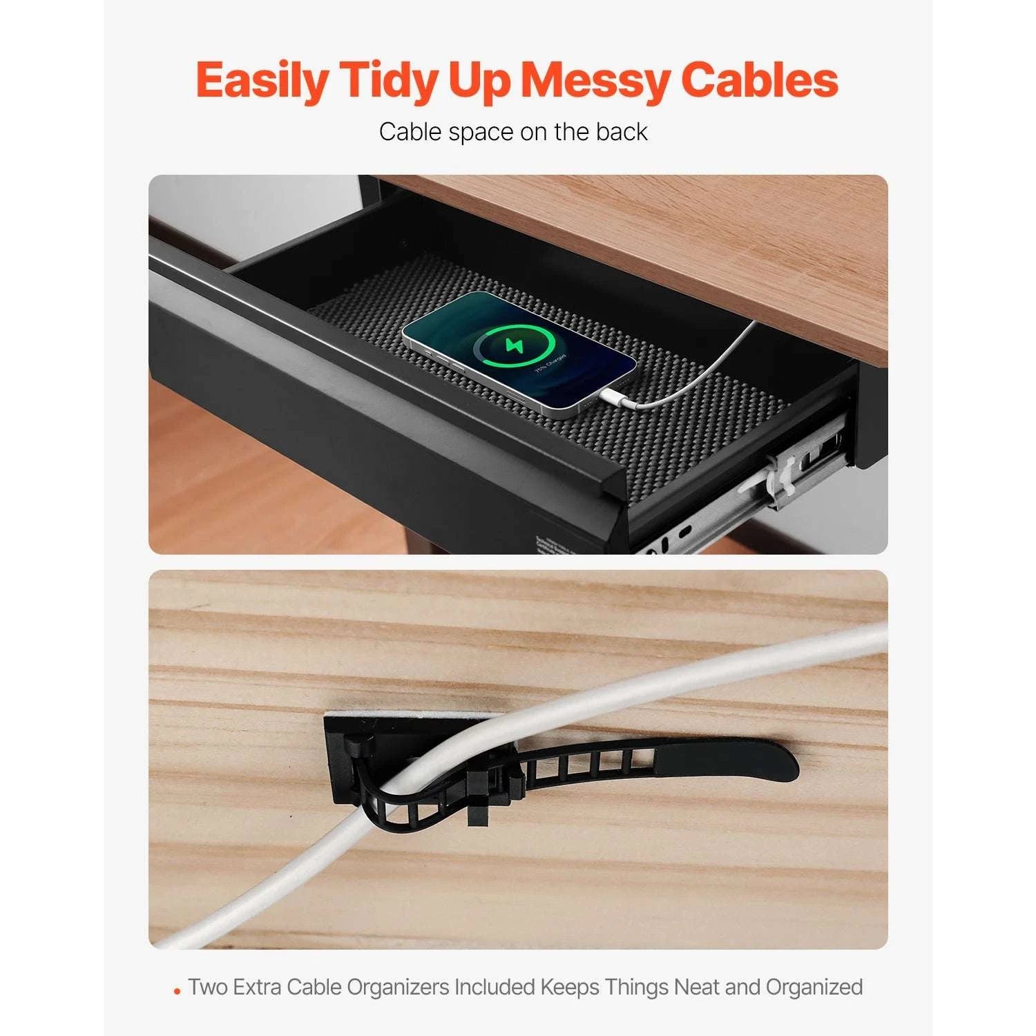 Under Desk Sliding Storage Drawer Organizer for Clean Workspace-30in / United States
