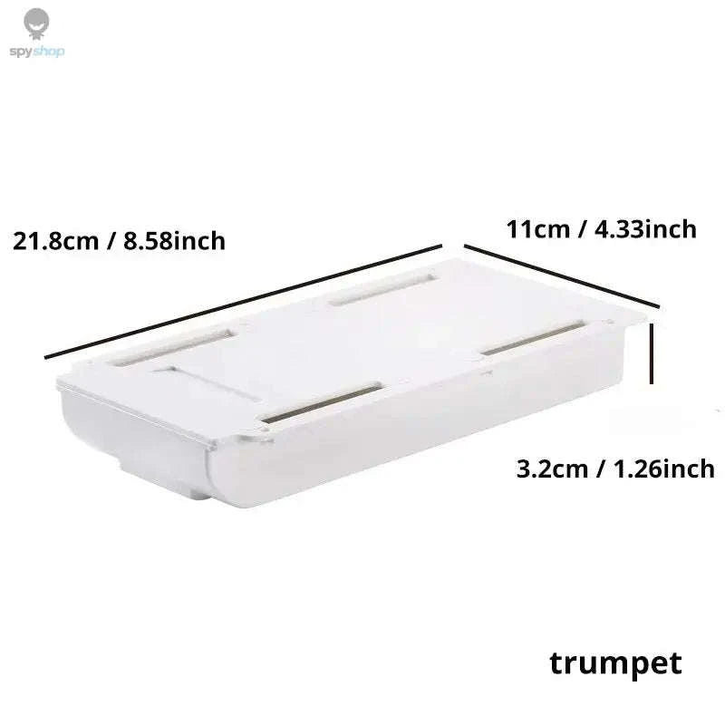 Under-Desk Storage Drawer – Hidden Workspace Organizer with Adhesive Mount-Grey L