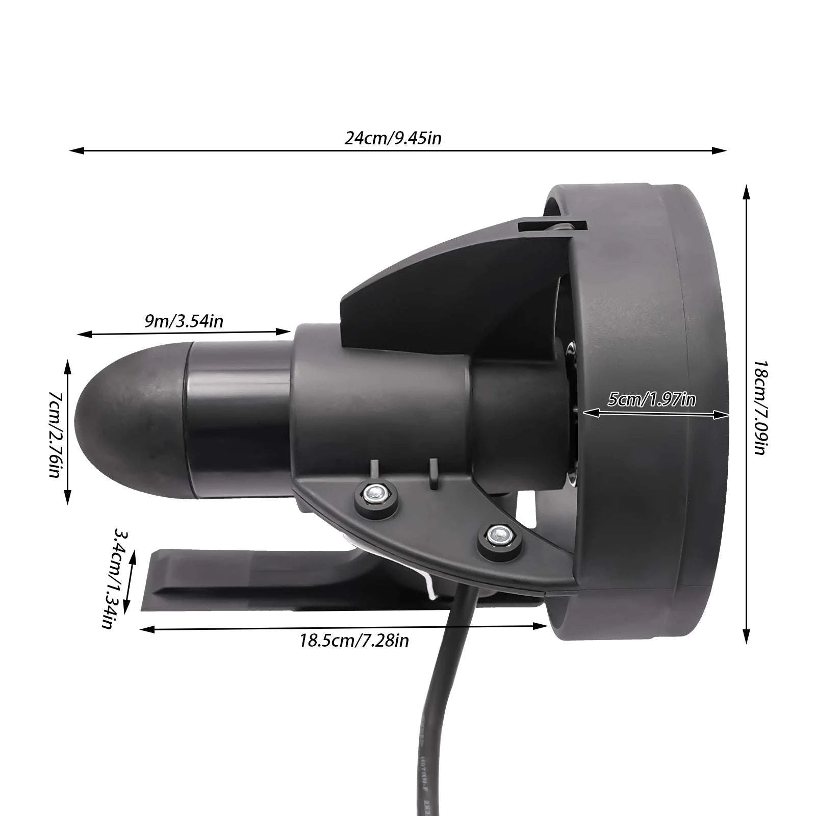 Underwater Electric Thruster for SUP Boards and Kayaks-black / United States