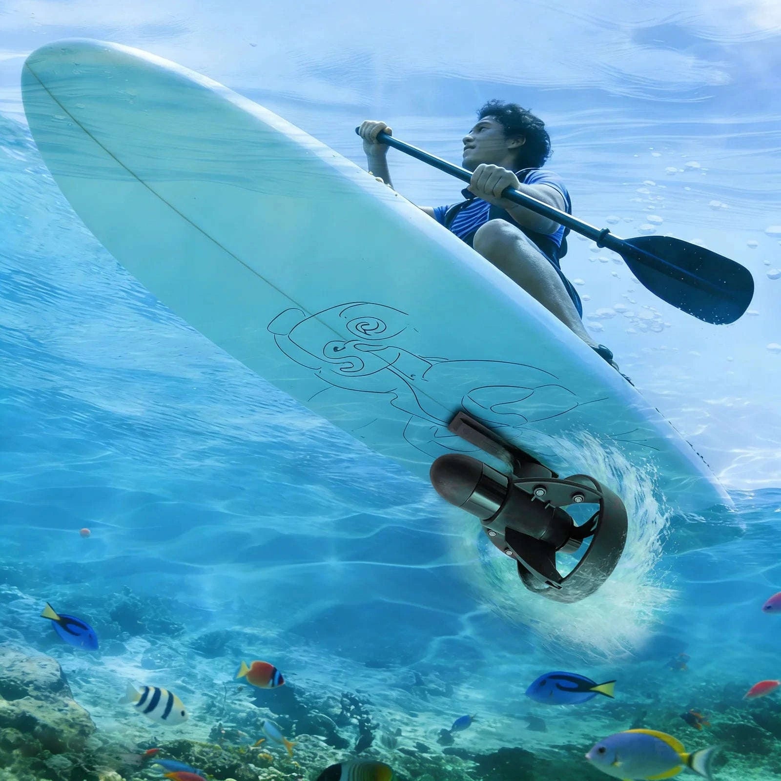Underwater Electric Thruster for SUP Boards and Kayaks-black / United States
