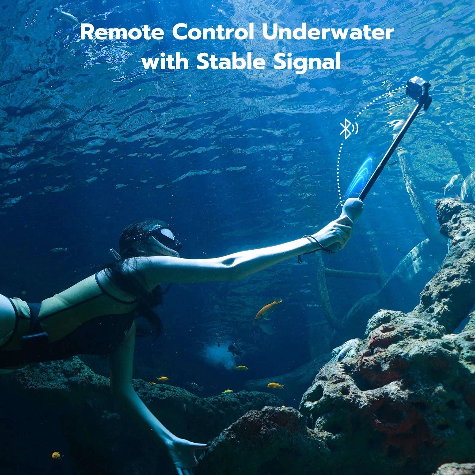 Underwater Selfie Stick with Wireless Remote for GoPro-Diving Selfie Stick