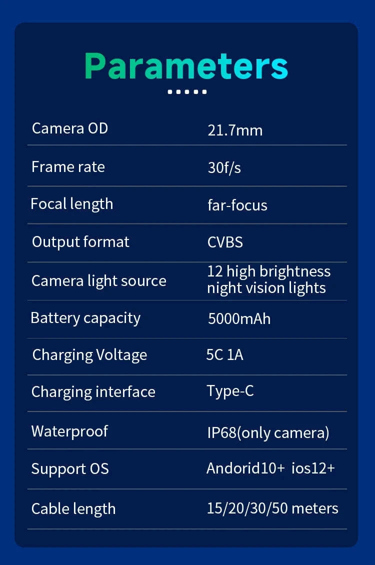 Underwater Wi‑Fi Fishing Camera with Night Vision and 50m Cable-50m
