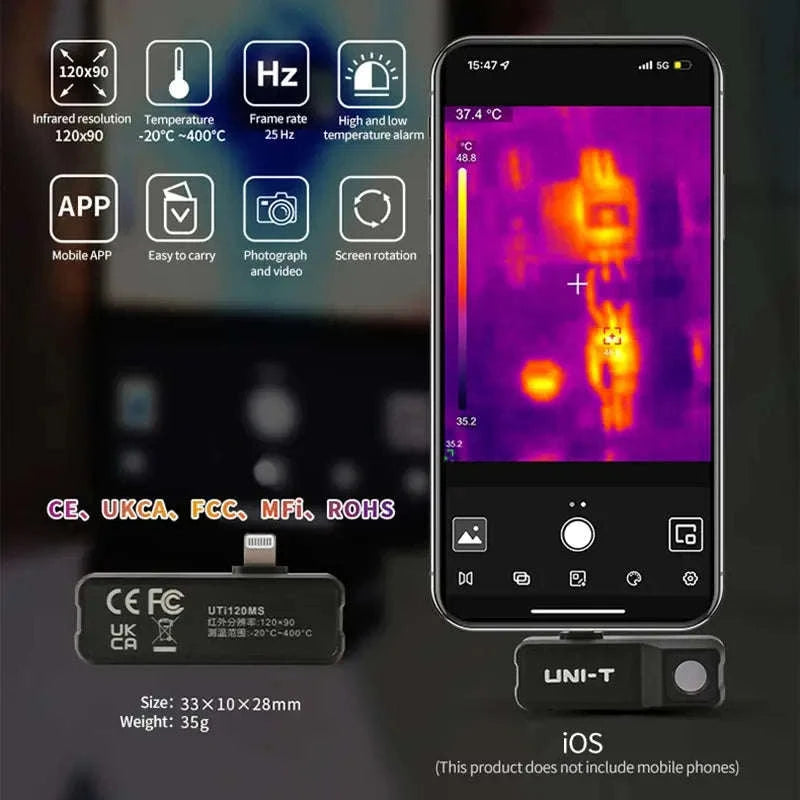 UNI-T Mobile Thermal Imager – Smartphone Infrared Camera Adapter-UTI120Mobile Android / CHINA