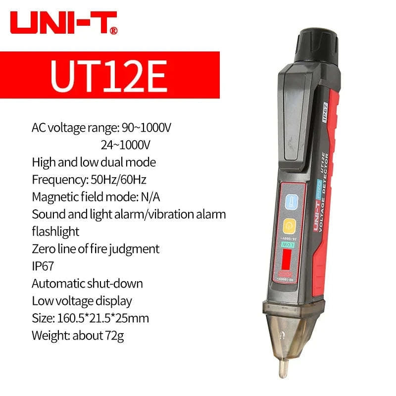 UNI-T Non-Contact Voltage Tester Pen UT12 Series-UT12E