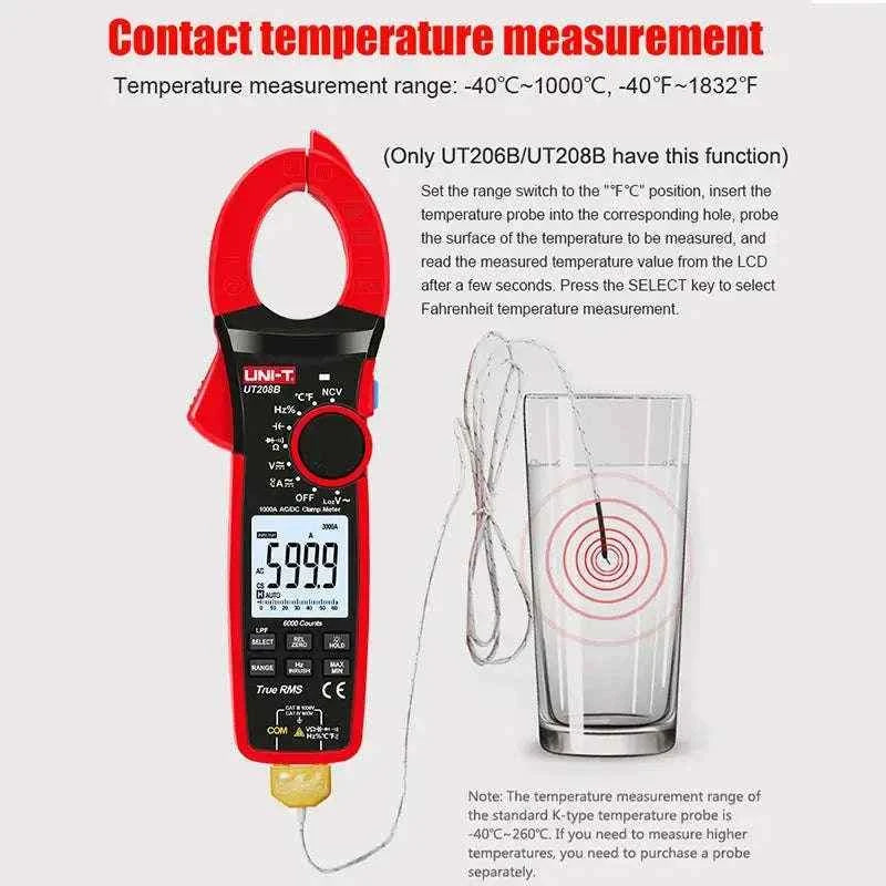 UNI-T True RMS Digital Clamp Meter, 1000A Electrical Tester