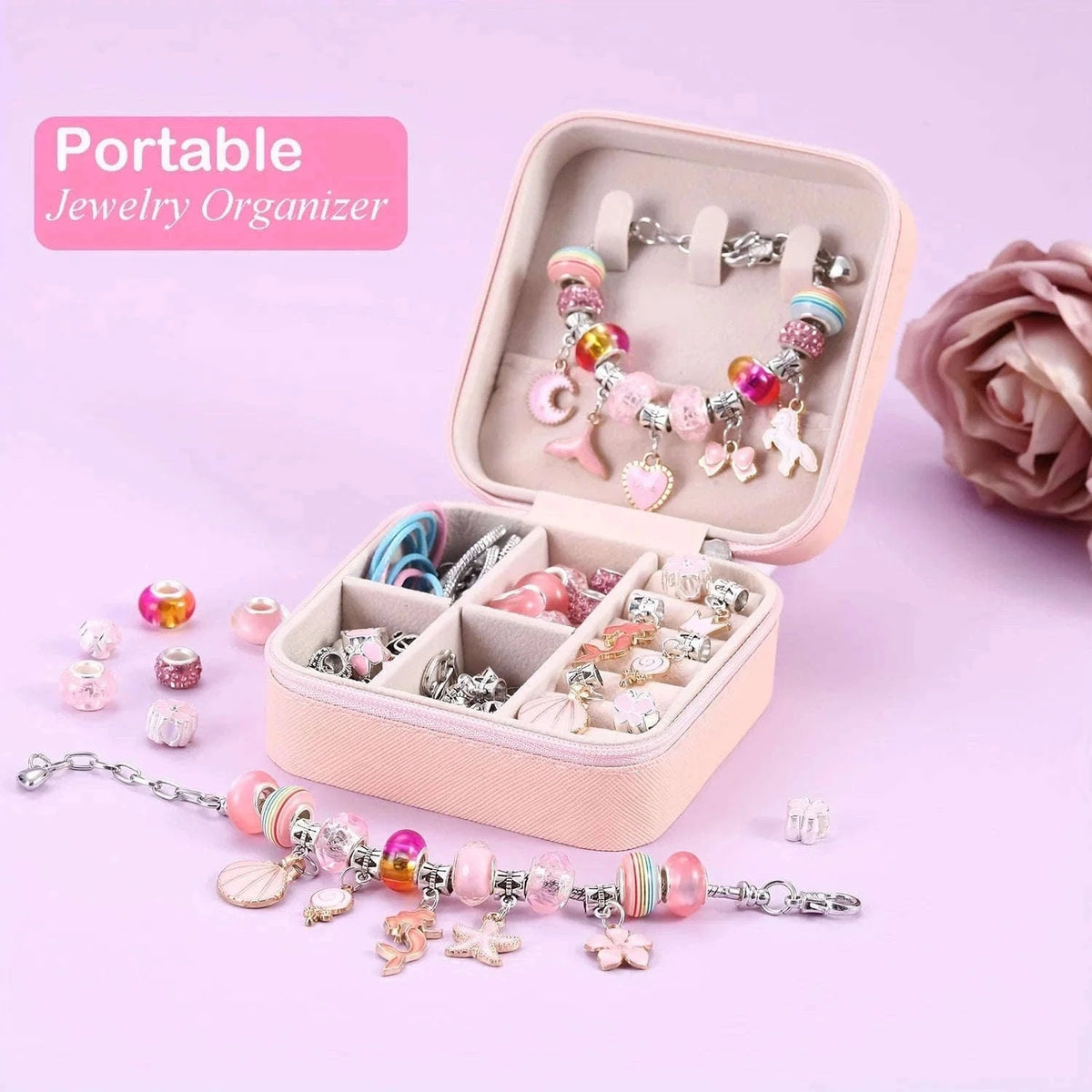 Unicorn & Mermaid Beads Charms Bracelet Making Kit-68pcs Color / Other